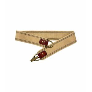 J.Crew stretch woven belt with leather tabs and horsebit brass hardware